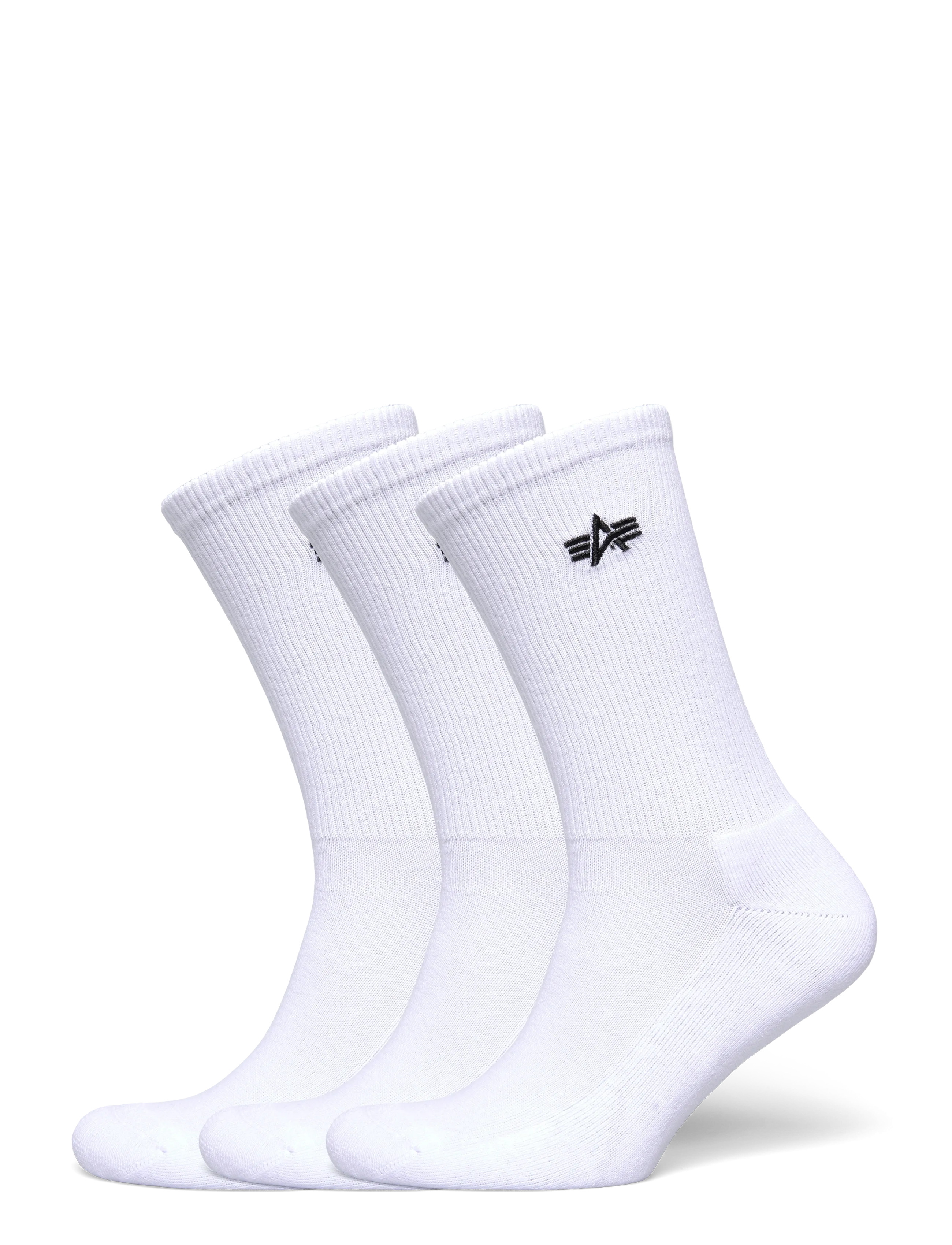 Alpha Industries Basic Socks 3 Pack - Strumpor - WHITE / white