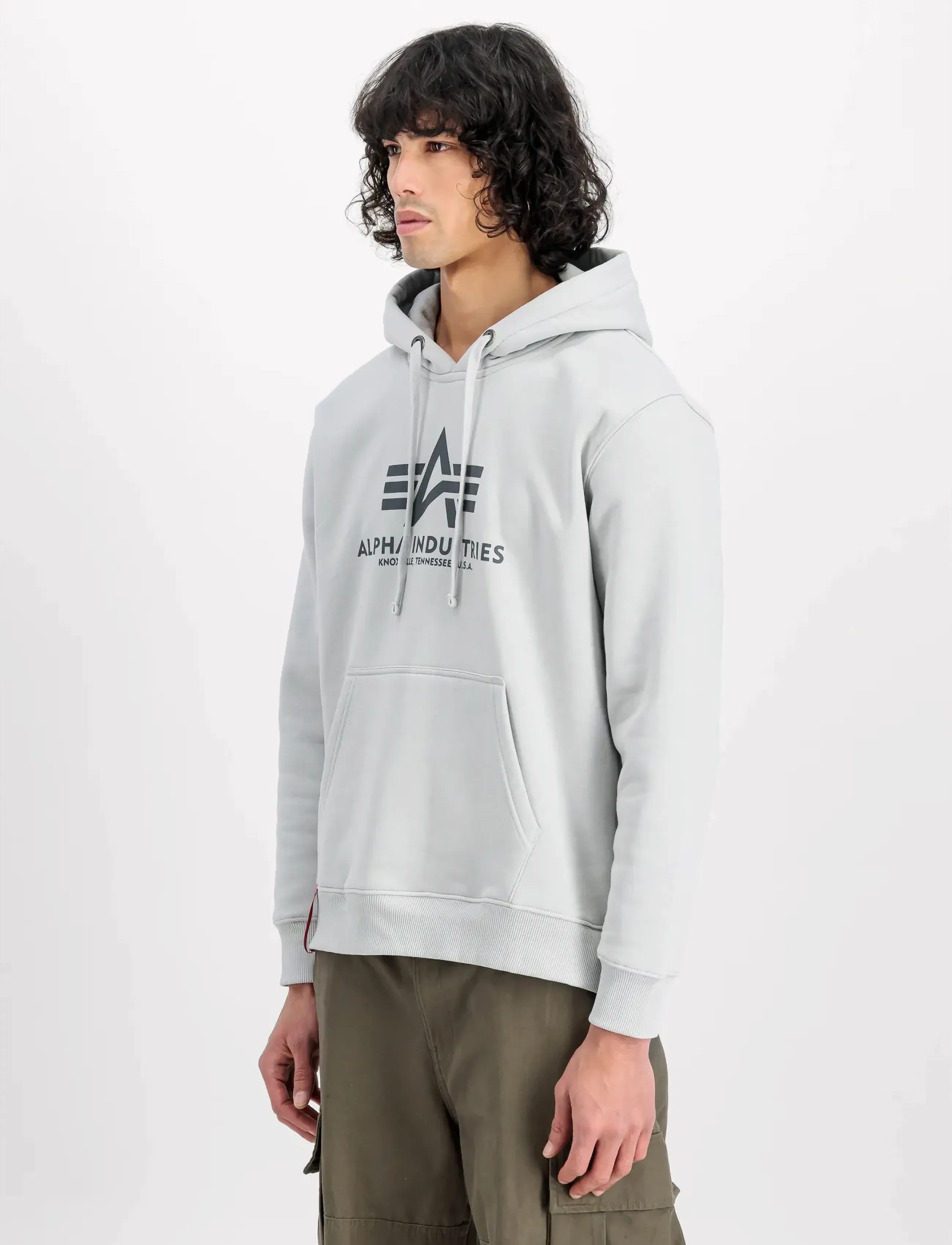 Alpha Industries Basic Hoodie Bl, Mænd, Hættetrøje, Grå, Str: S