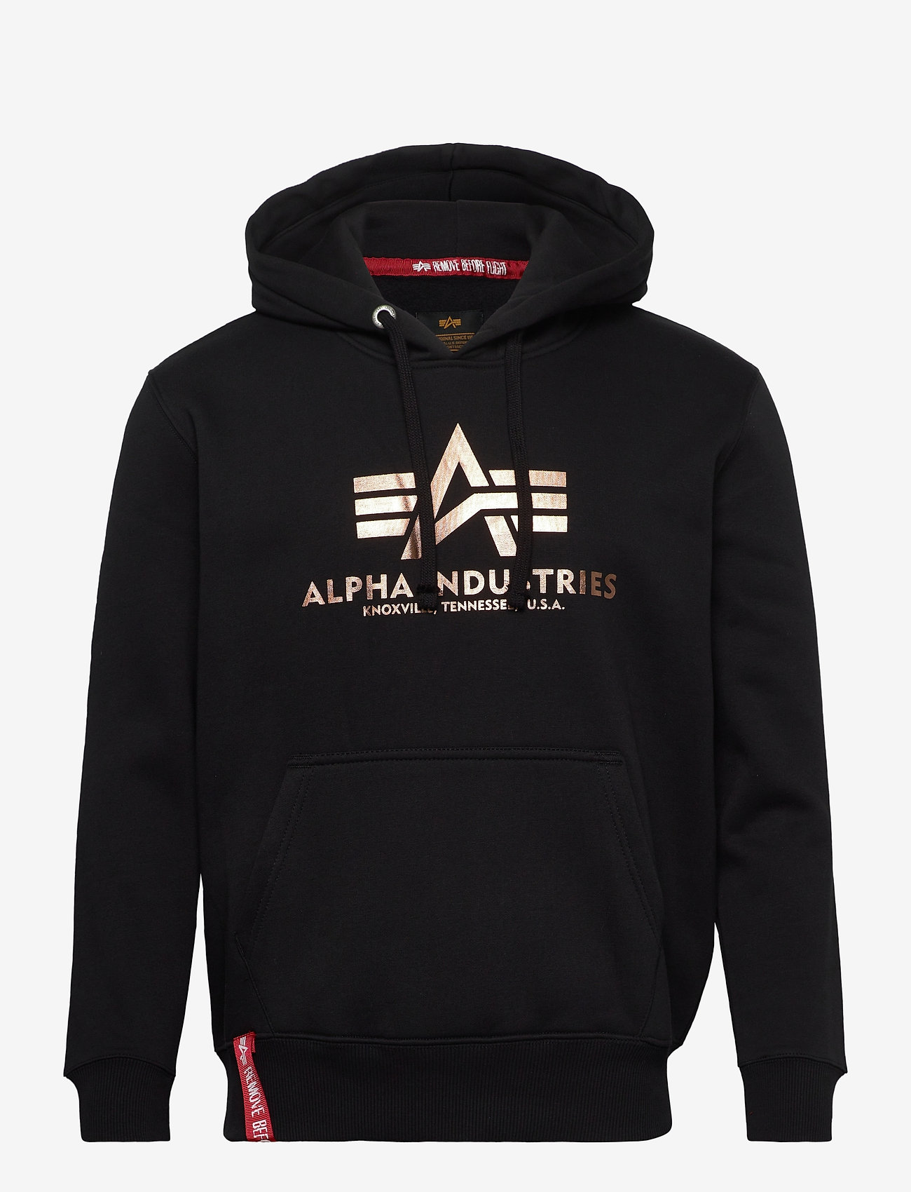 Alpha Industries - Basic Hoody Foil Print - black/gold - 0