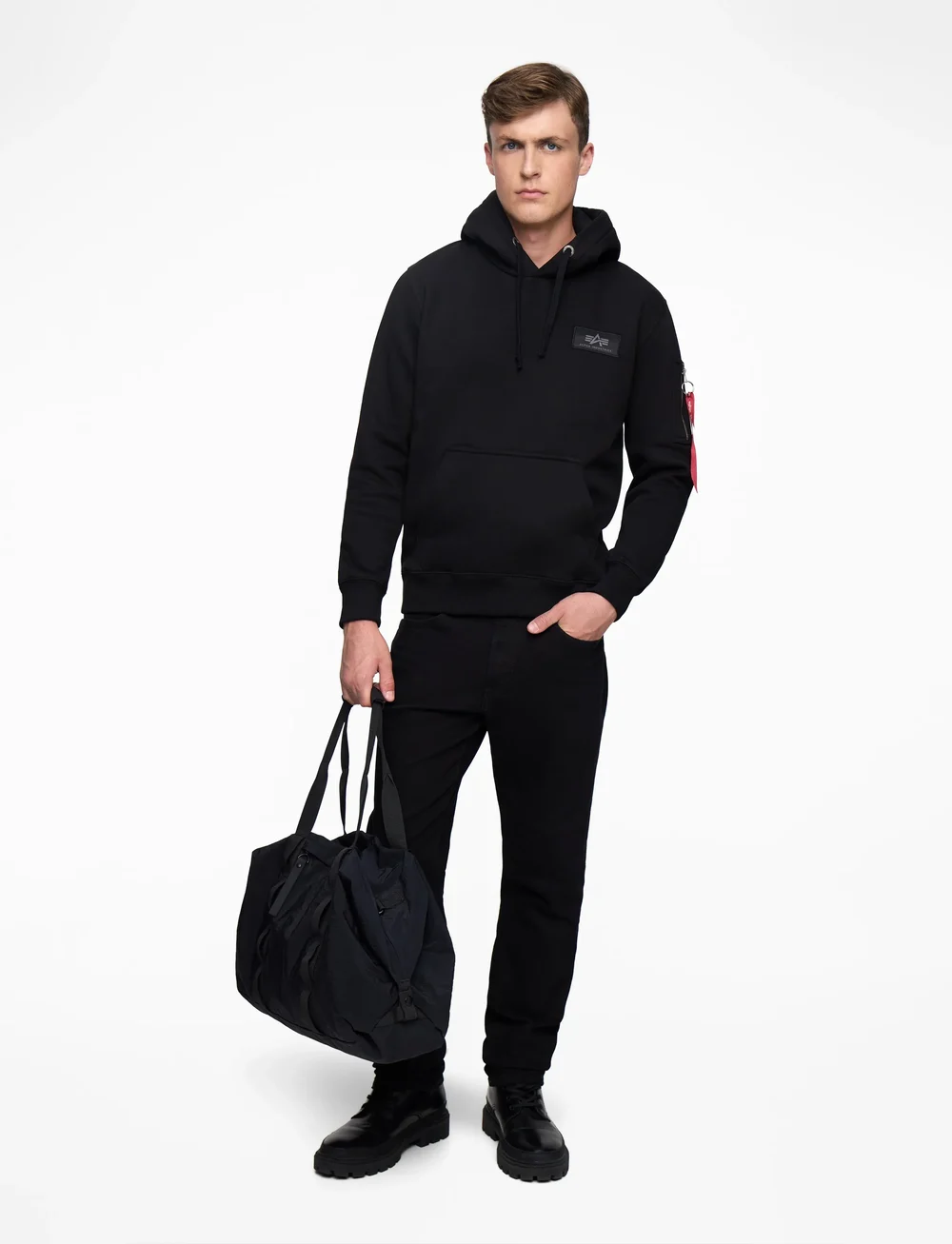 Alpha Industries - Back Print Hoodie - hupparit - black - 2