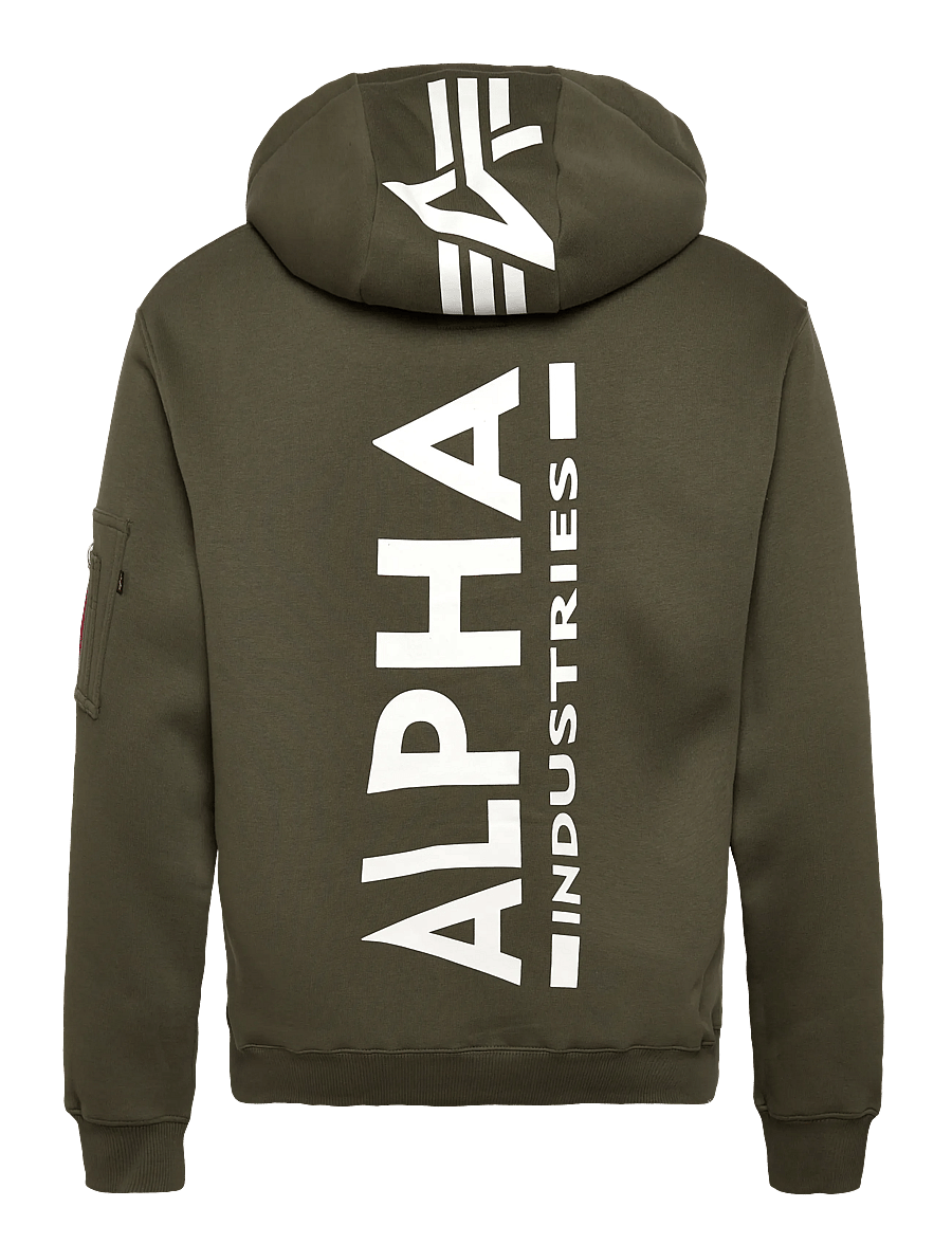 Alpha Industries - Back Print Hoody - dark olive - 1