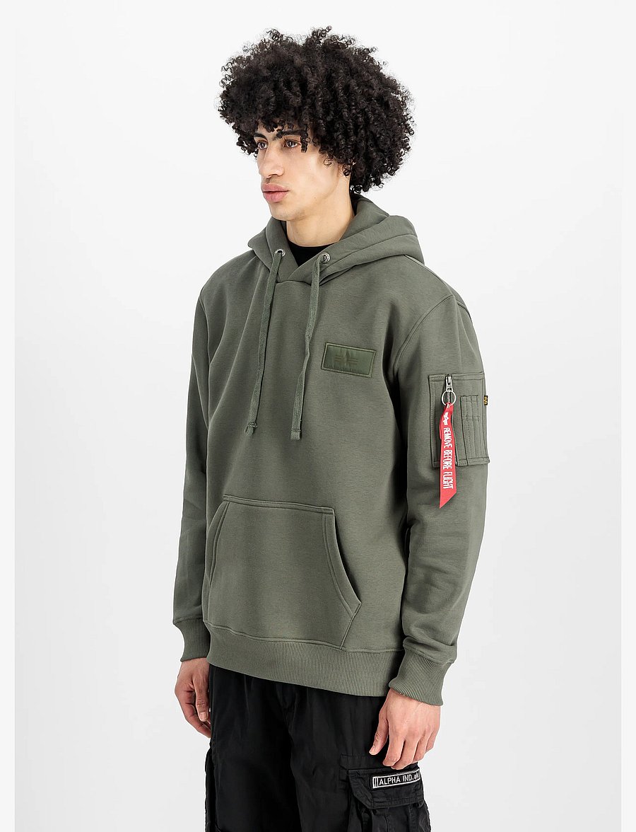 Alpha Industries - Backprint Hoodie - kapuutsiga pusad - dark olive - 0