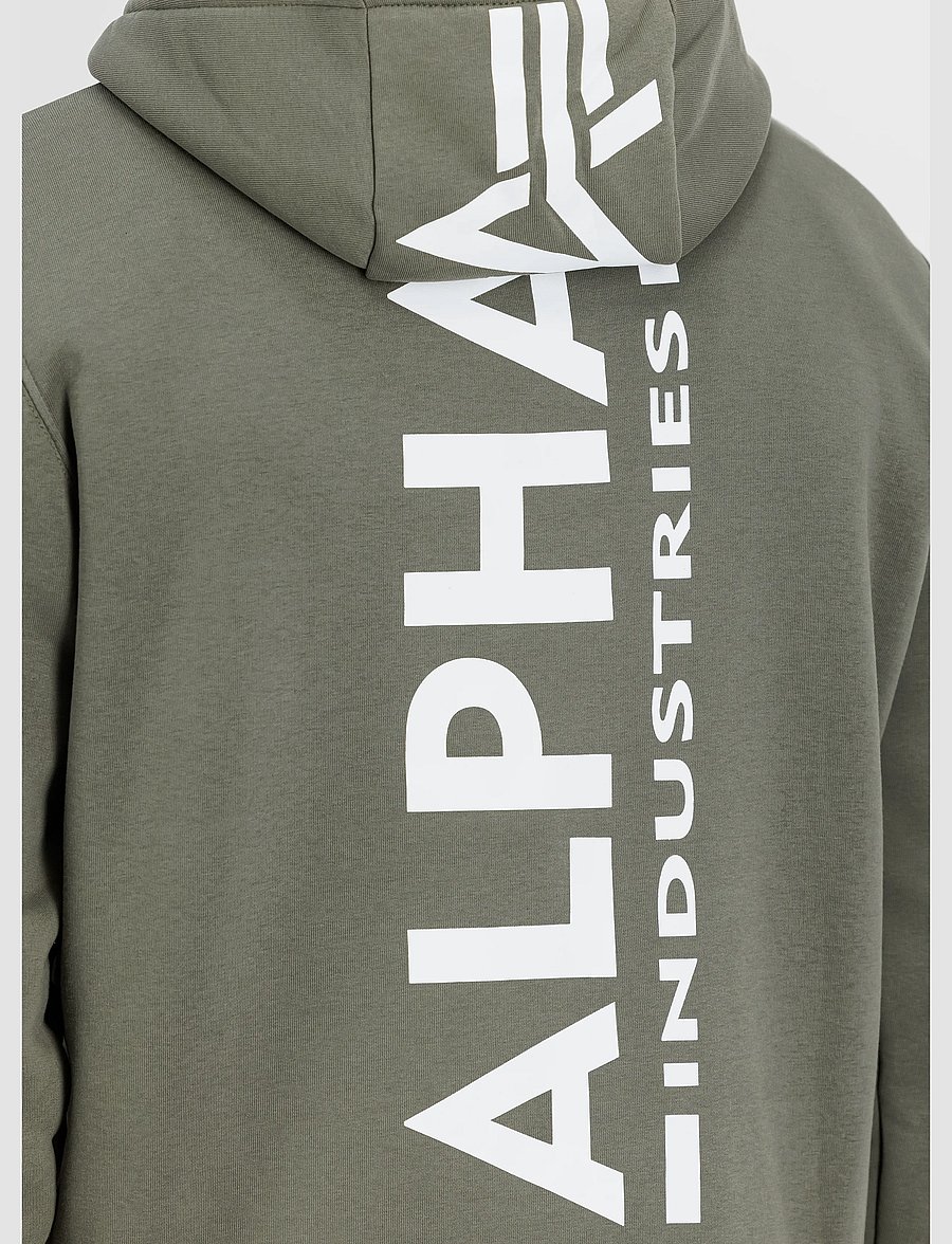 Alpha Industries - Backprint Hoodie - kapuutsiga pusad - dark olive - 5