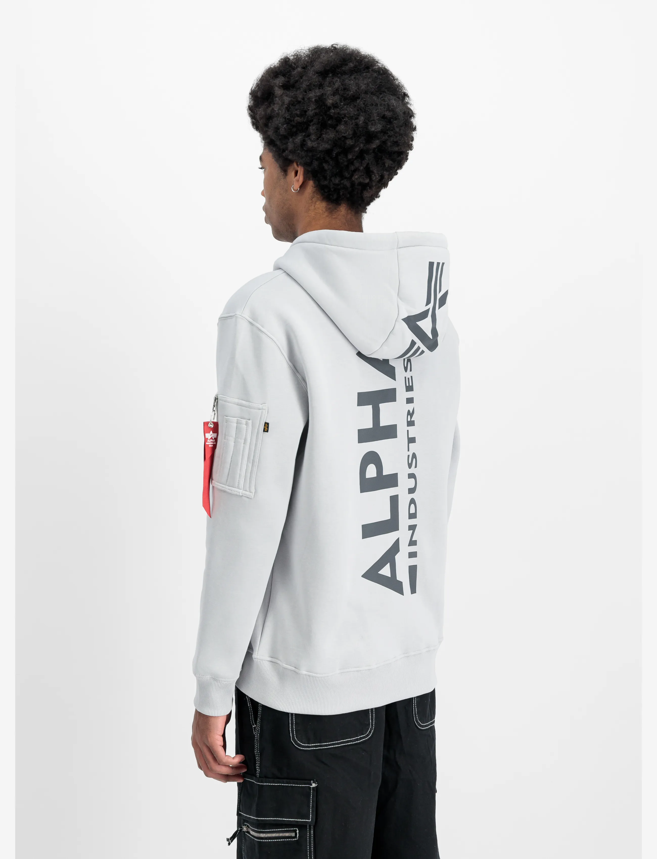 Alpha Industries - Backprint Hoodie - kapuzenpullover - pastel grey - 4