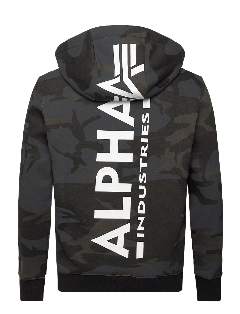 Alpha Industries - Back Print Hoodie Camo - hoodies - black camo - 1