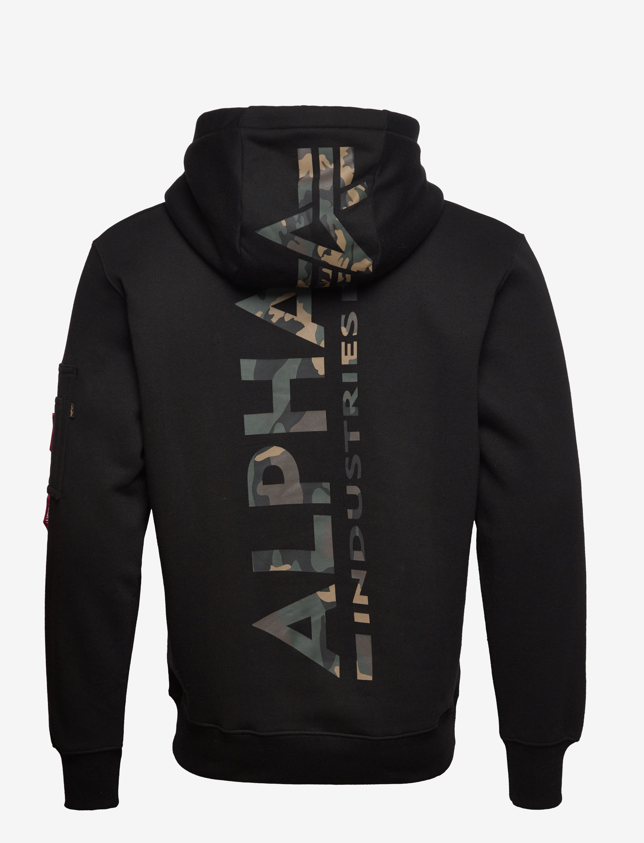 Alpha Industries - Backprint Hoodie Camo Print - black/woodland - 2