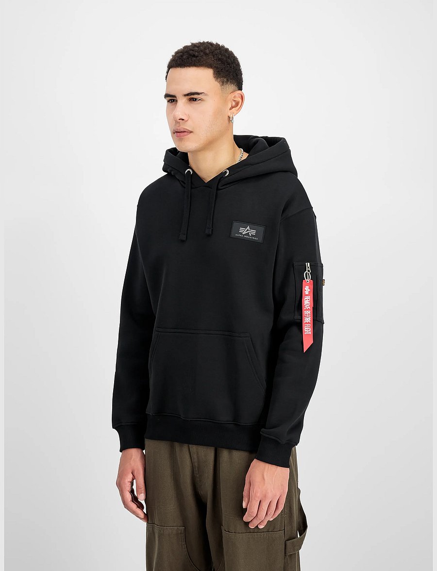 Alpha Industries - Backprint Hoodie Camo Print - hættetrøjer - black/woodland - 0