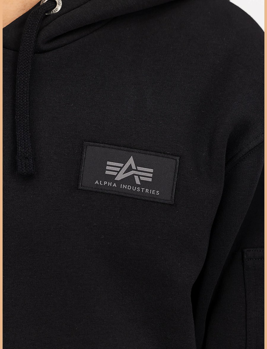 Alpha Industries - Backprint Hoodie Camo Print - hættetrøjer - black/woodland - 5