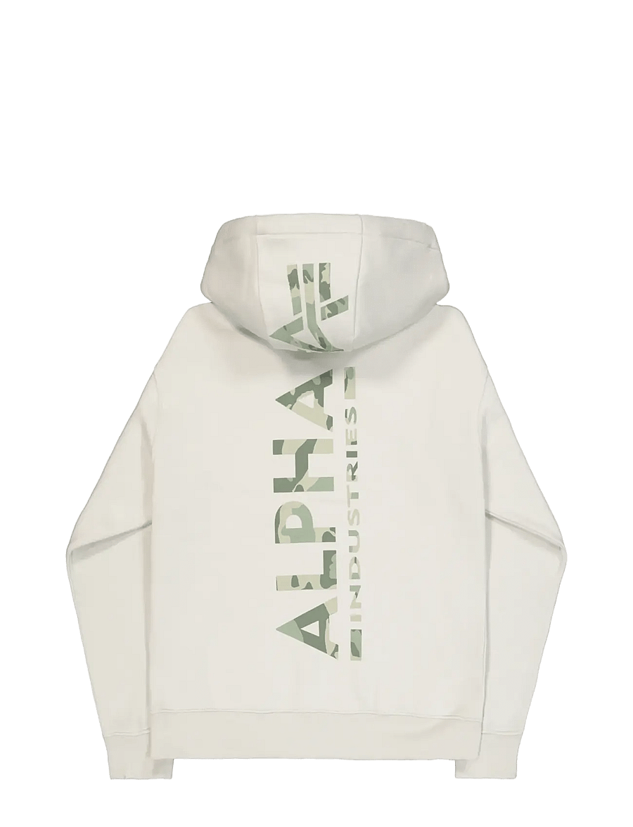 Alpha Industries - Backprint Hoodie Camo Print - kapuutsiga pusad - stone - 2