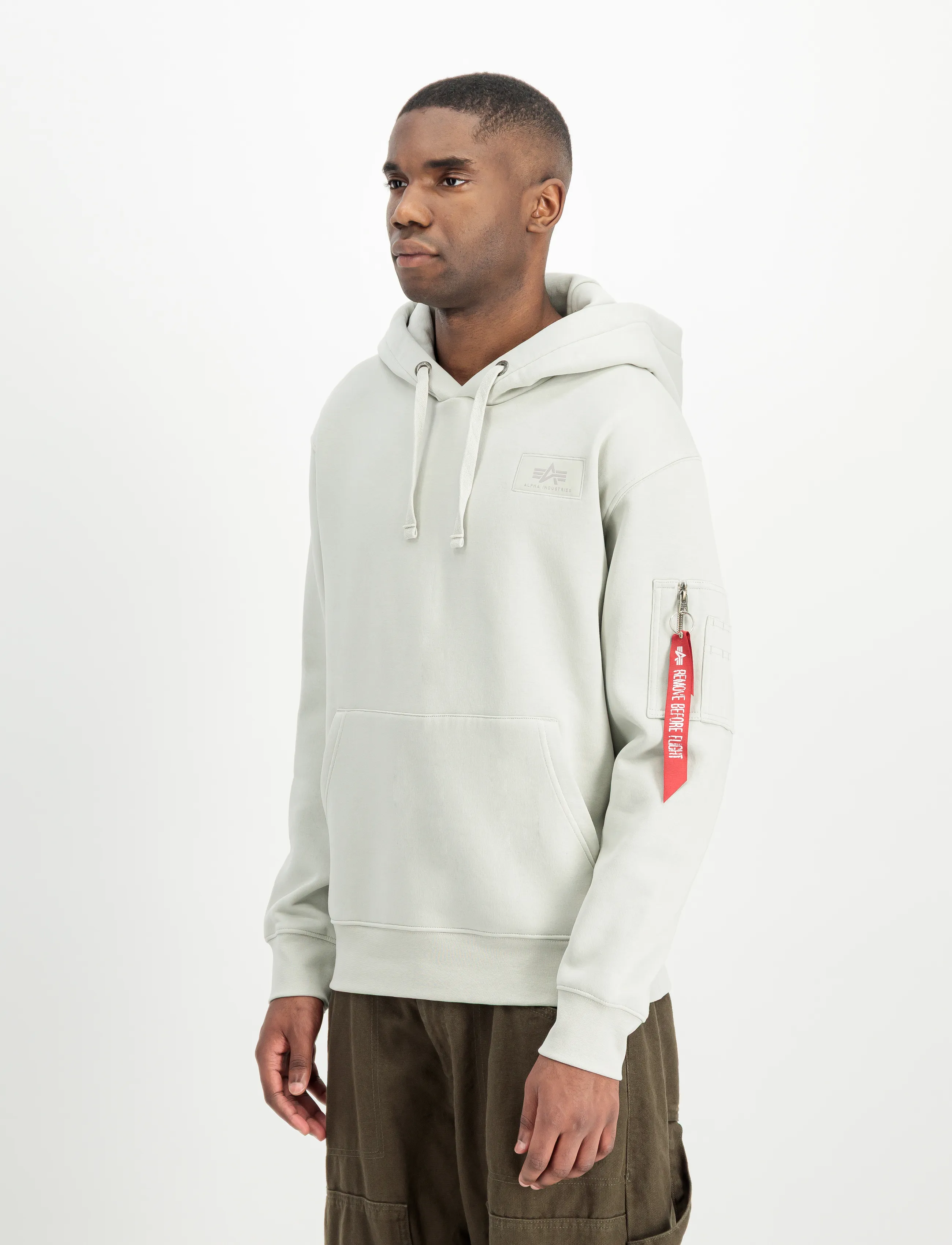 Alpha Industries Backprint Hoodie Camo Print - Alpha Industries - STONE / cream