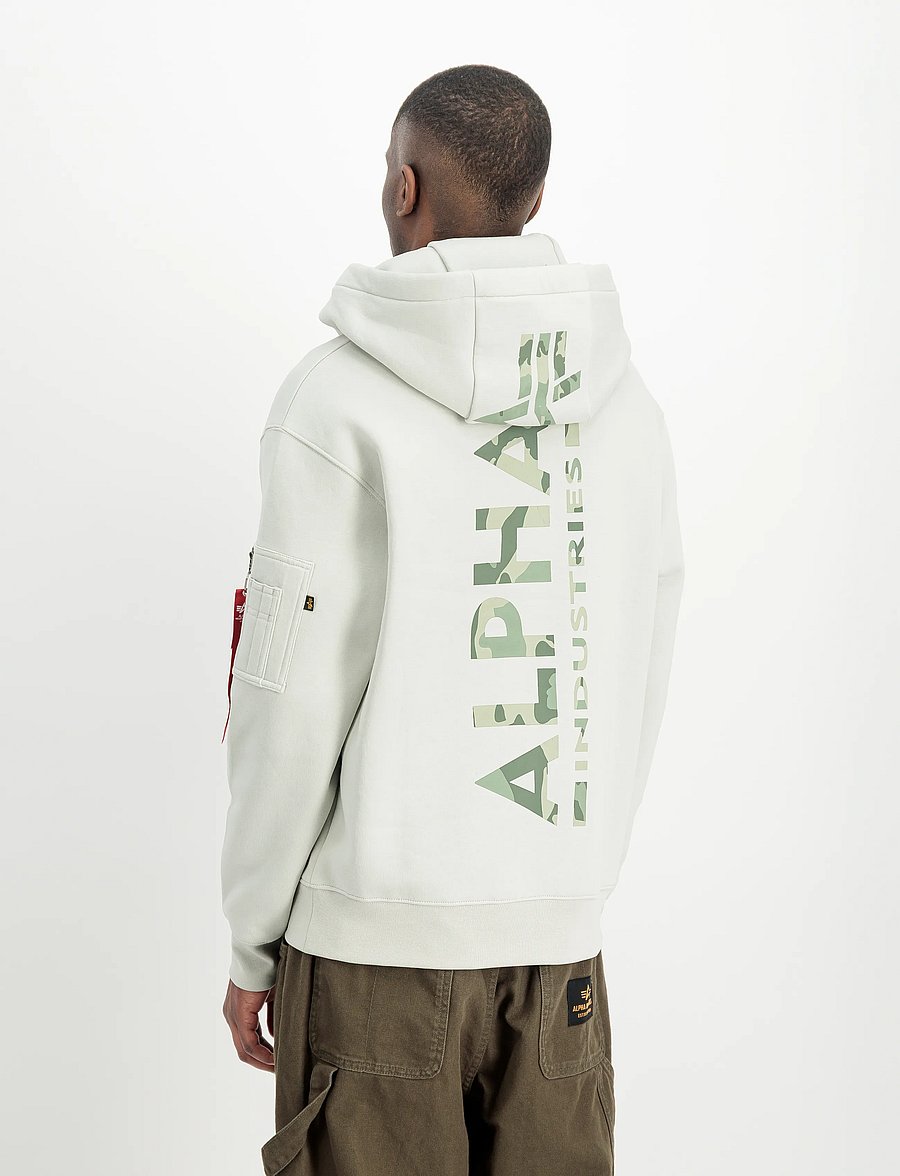 Alpha Industries - Backprint Hoodie Camo Print - kapuutsiga pusad - stone - 3