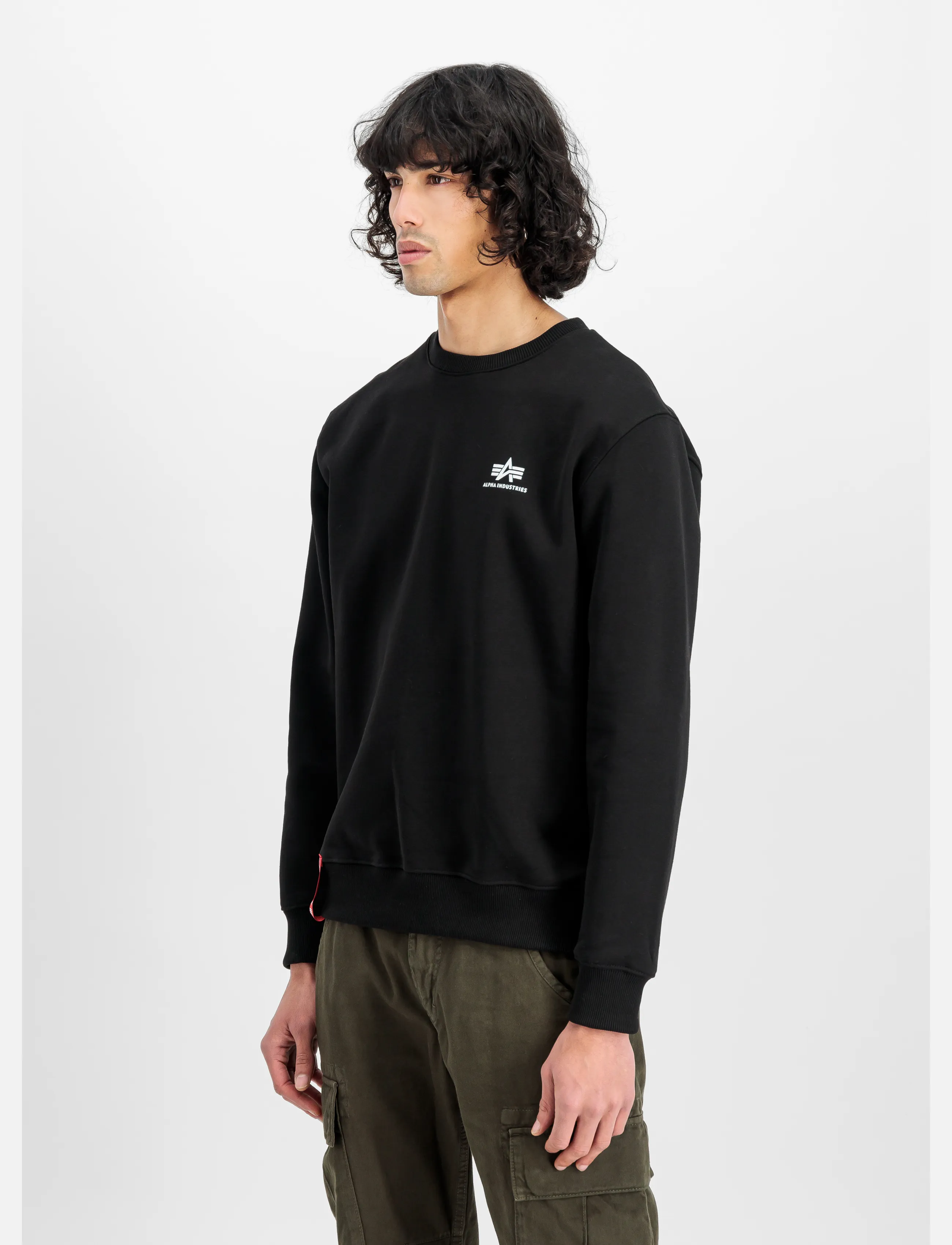 Alpha Industries Basic Sweatshirt Sl, Mænd, Basis Sweatshirt, Sort, Str: M