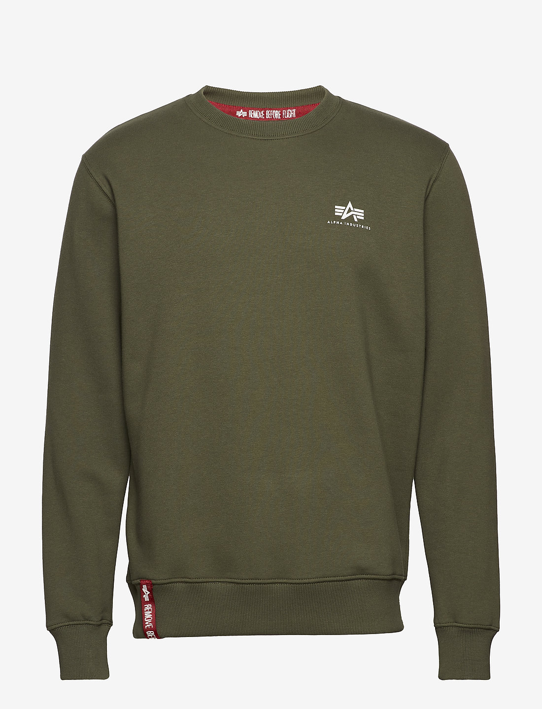 (Dark Olive) - Alpha Industries Basic Sweater Small Logo - 7.227,35 kr