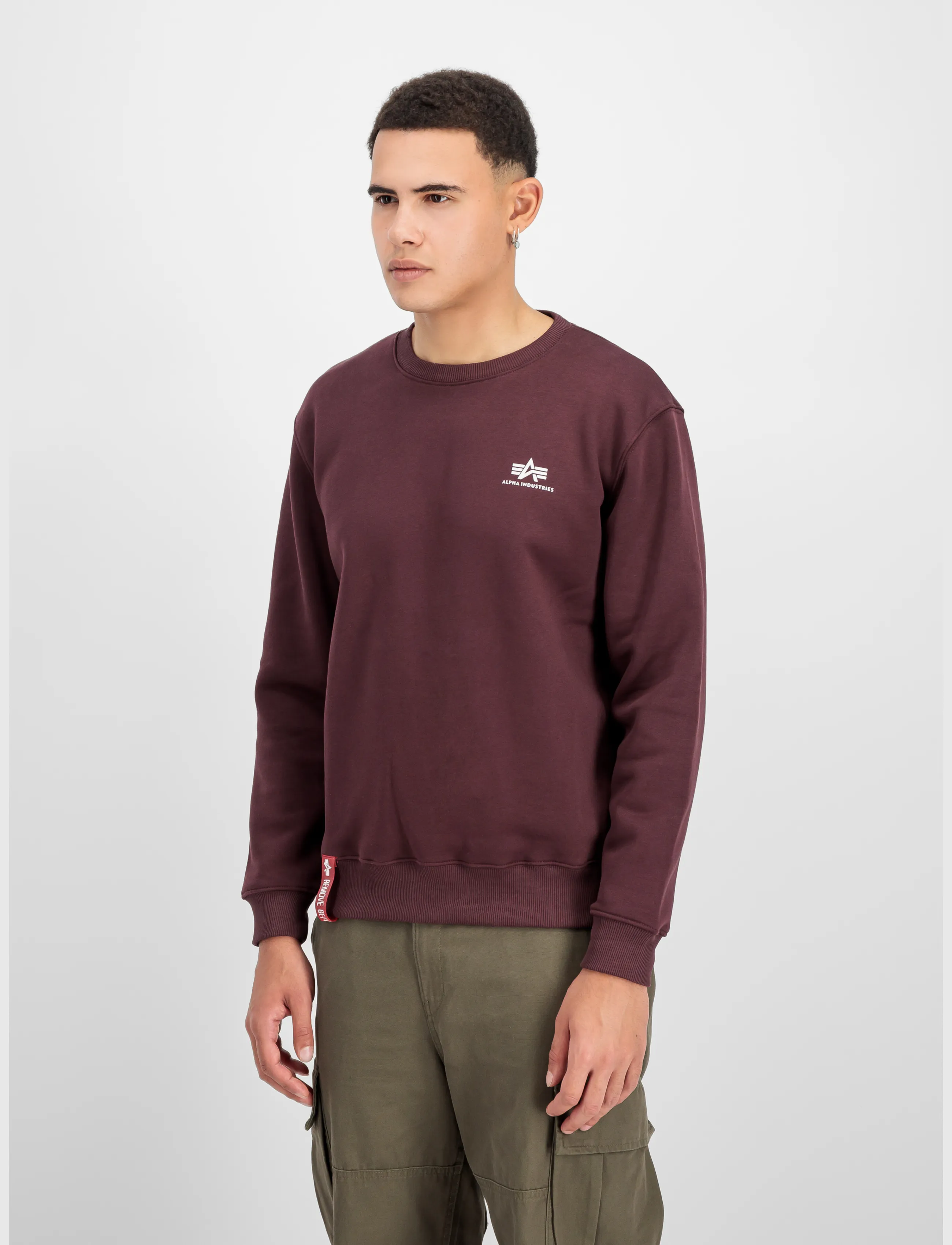 Alpha Industries Basic Sweatshirt SL - Dressipluusid - DEEP MAROON / burgundy