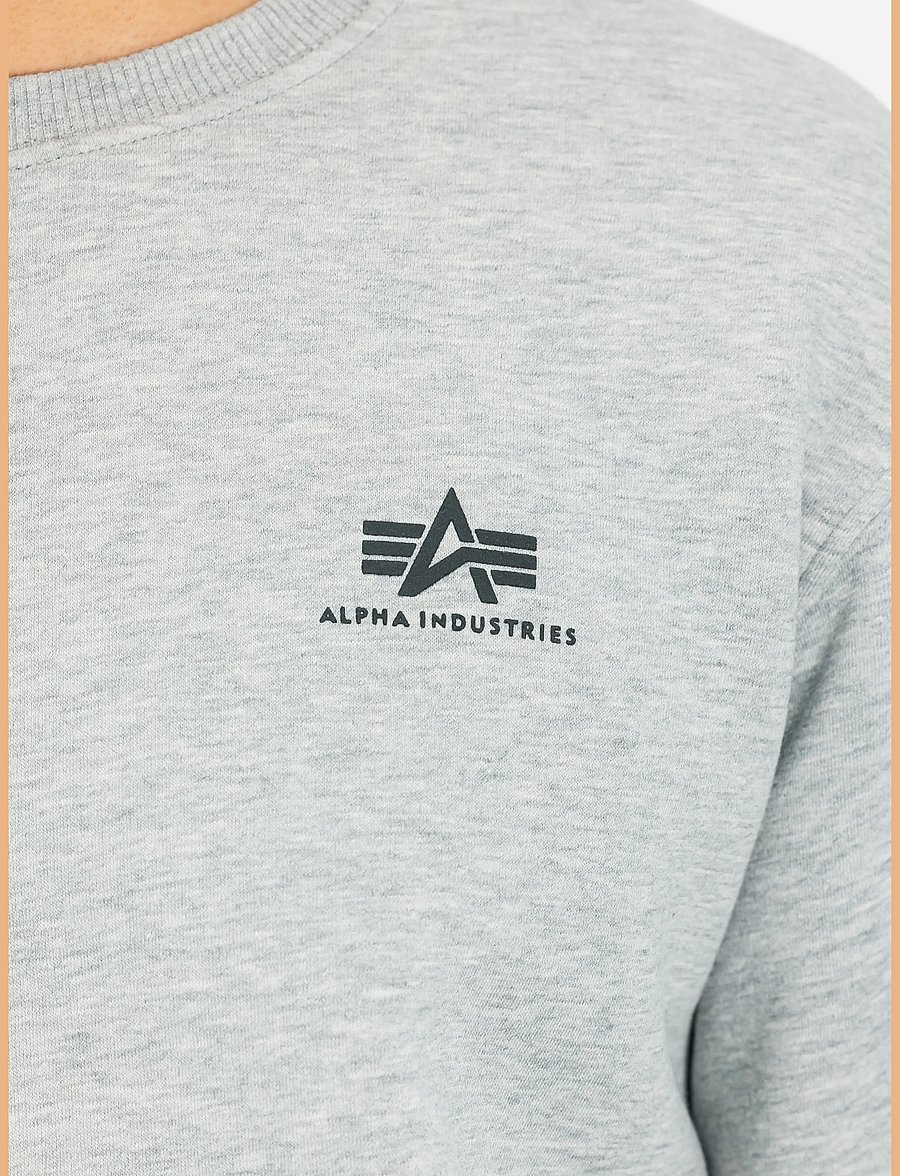 Alpha Industries - Basic Sweatshirt SL - dressipluusid - grey heather - 4