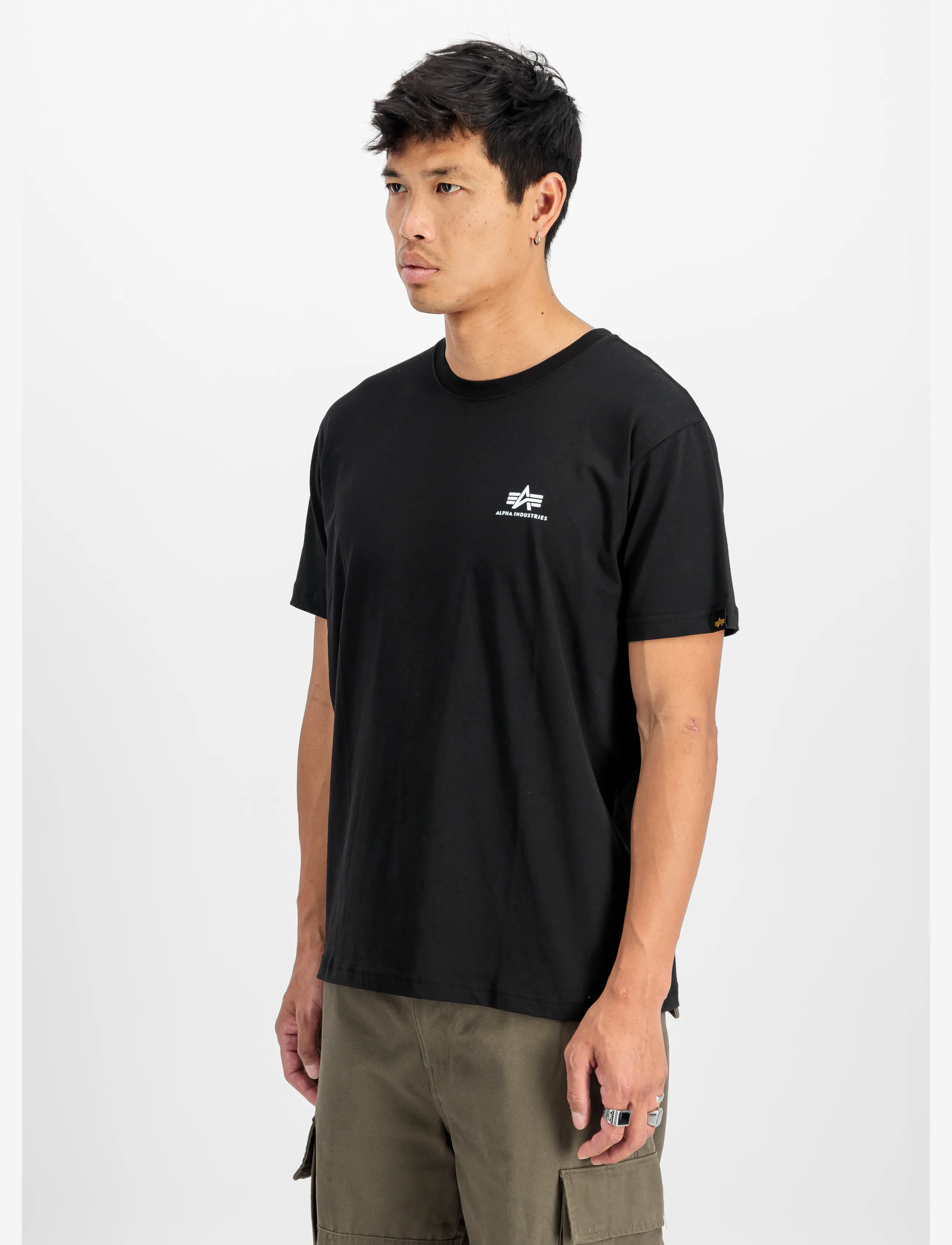 Alpha Industries Basic T Small Logo, L, Black, T-Shirts > Kortærmede, Herre