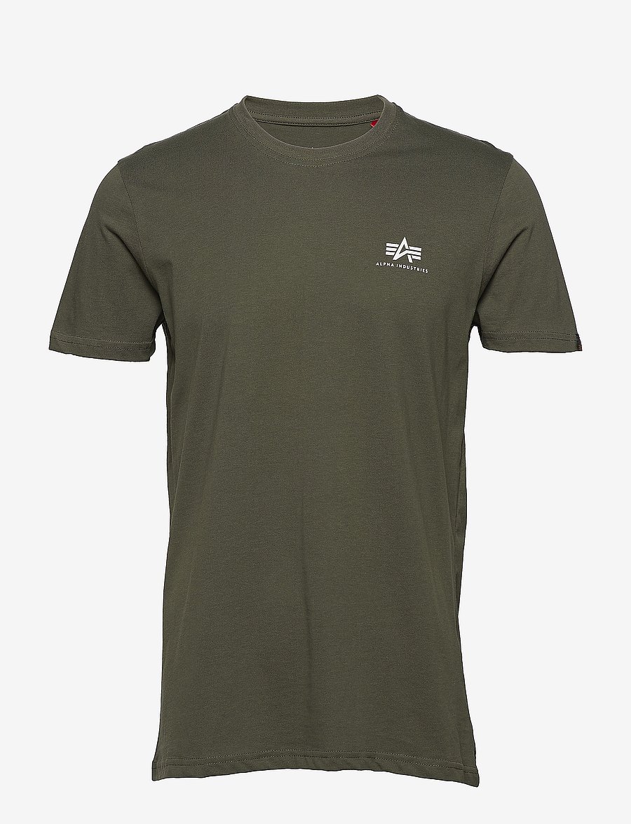 Alpha Industries - Basic T-Shirt SL - kurzärmelig - dark olive - 1