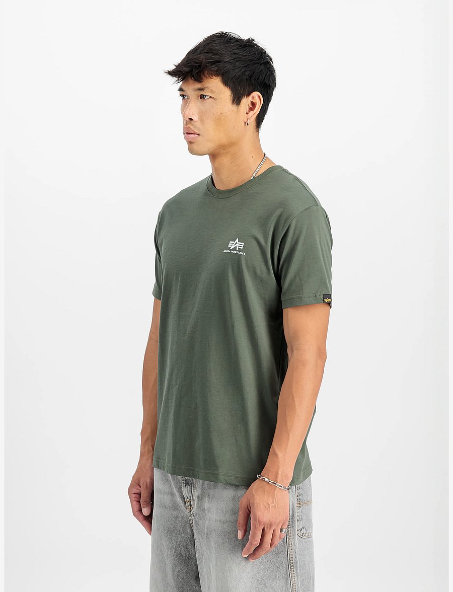 Alpha Industries - Basic T-Shirt SL - kurzärmelig - dark olive - 0
