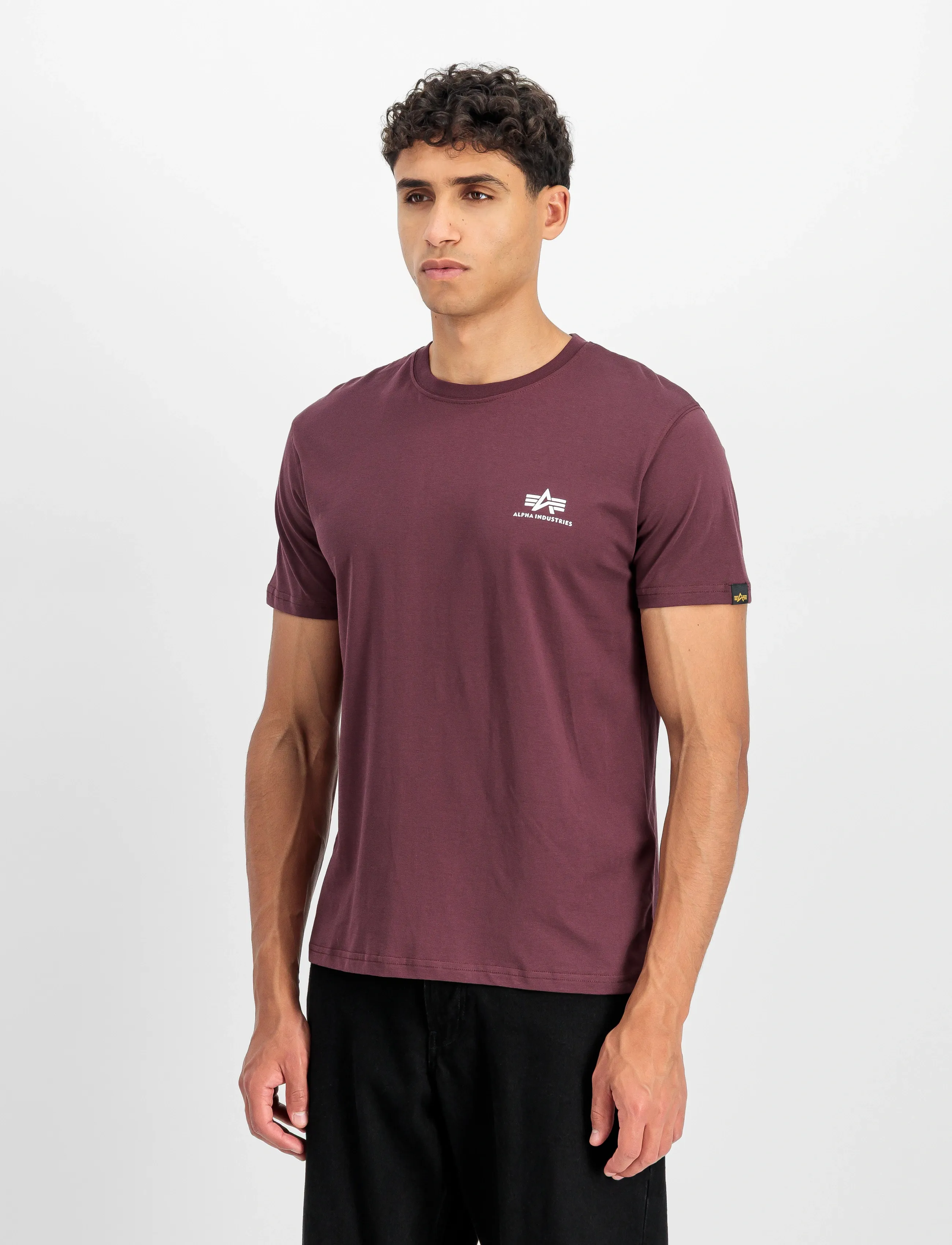 Alpha Industries Basic T-Shirt SL - Alpha Industries - DEEP MAROON / burgundy