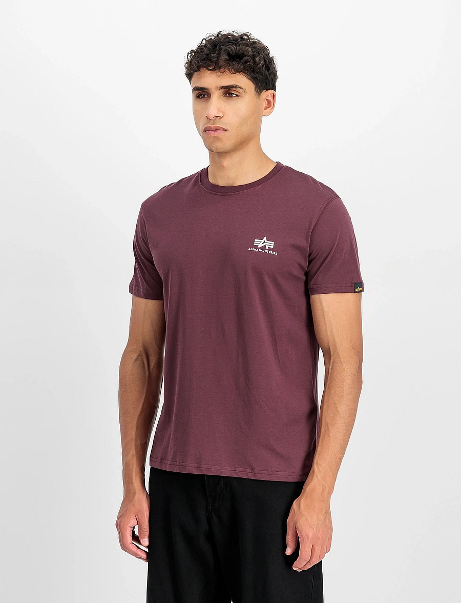 Alpha Industries - Basic T Small Logo - kortærmede t-shirts - deep maroon - 0