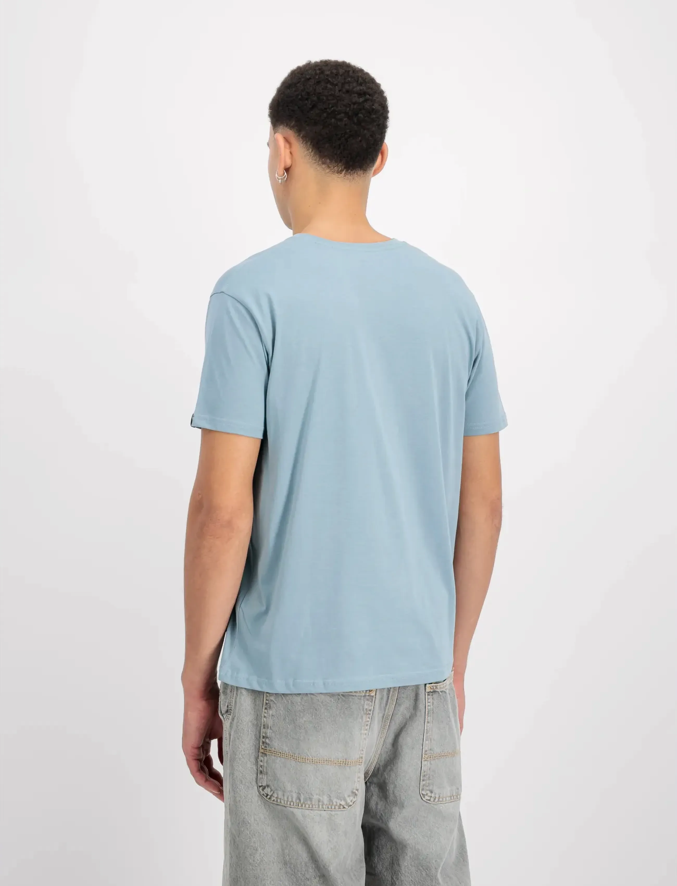 Alpha Industries - Basic T Small Logo - kortärmade t-shirts - greyblue - 3