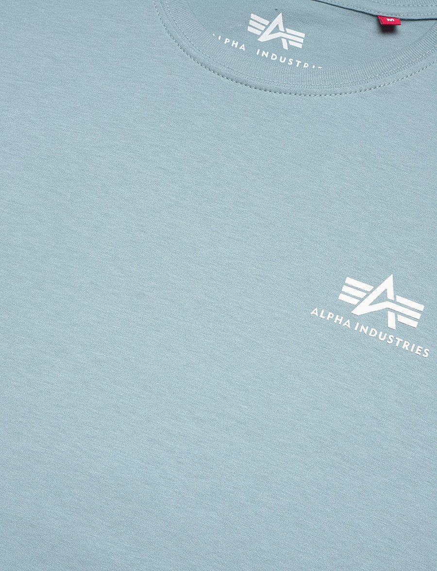 Alpha Industries - Basic T Small Logo - kortärmade t-shirts - greyblue - 4