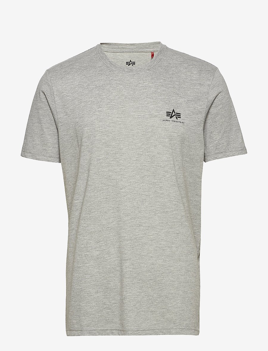 Alpha Industries - Basic T Small Logo - kortermede t-skjorter - grey heather - 0