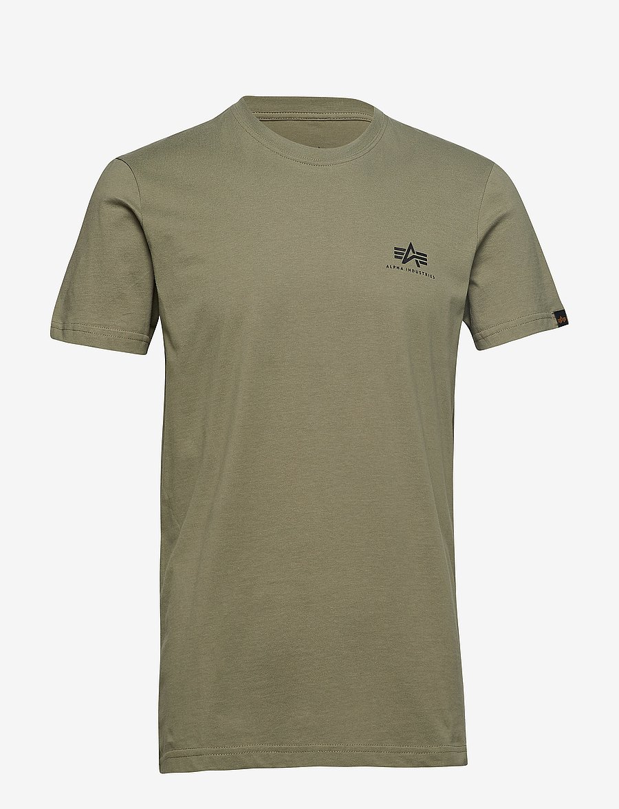Alpha Industries - Basic T Small Logo - stutterma bolir - olive - 0