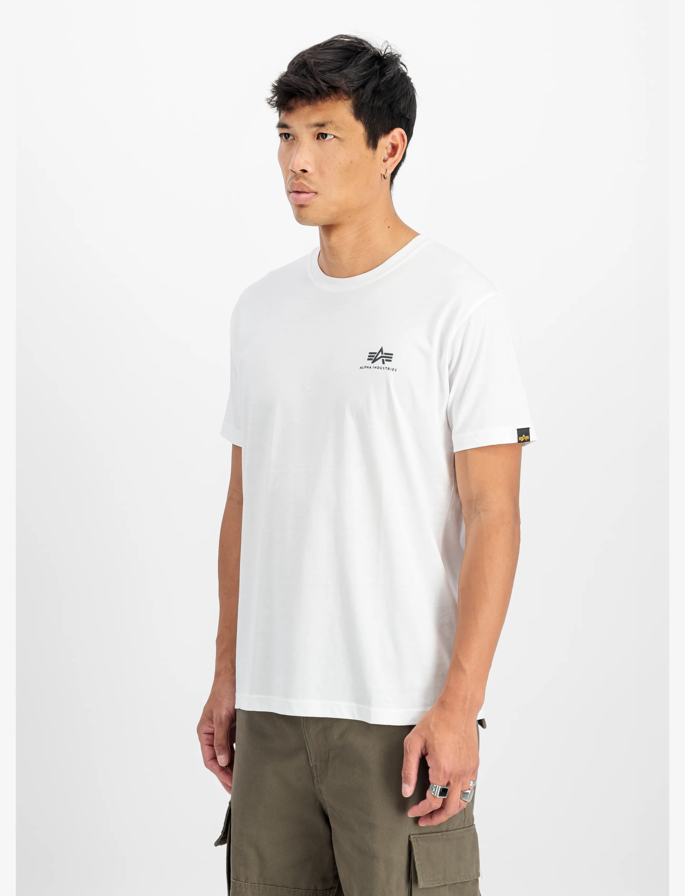 Alpha Industries Basic T Small Logo, Mænd, T-shirt, Hvid, Str: XL