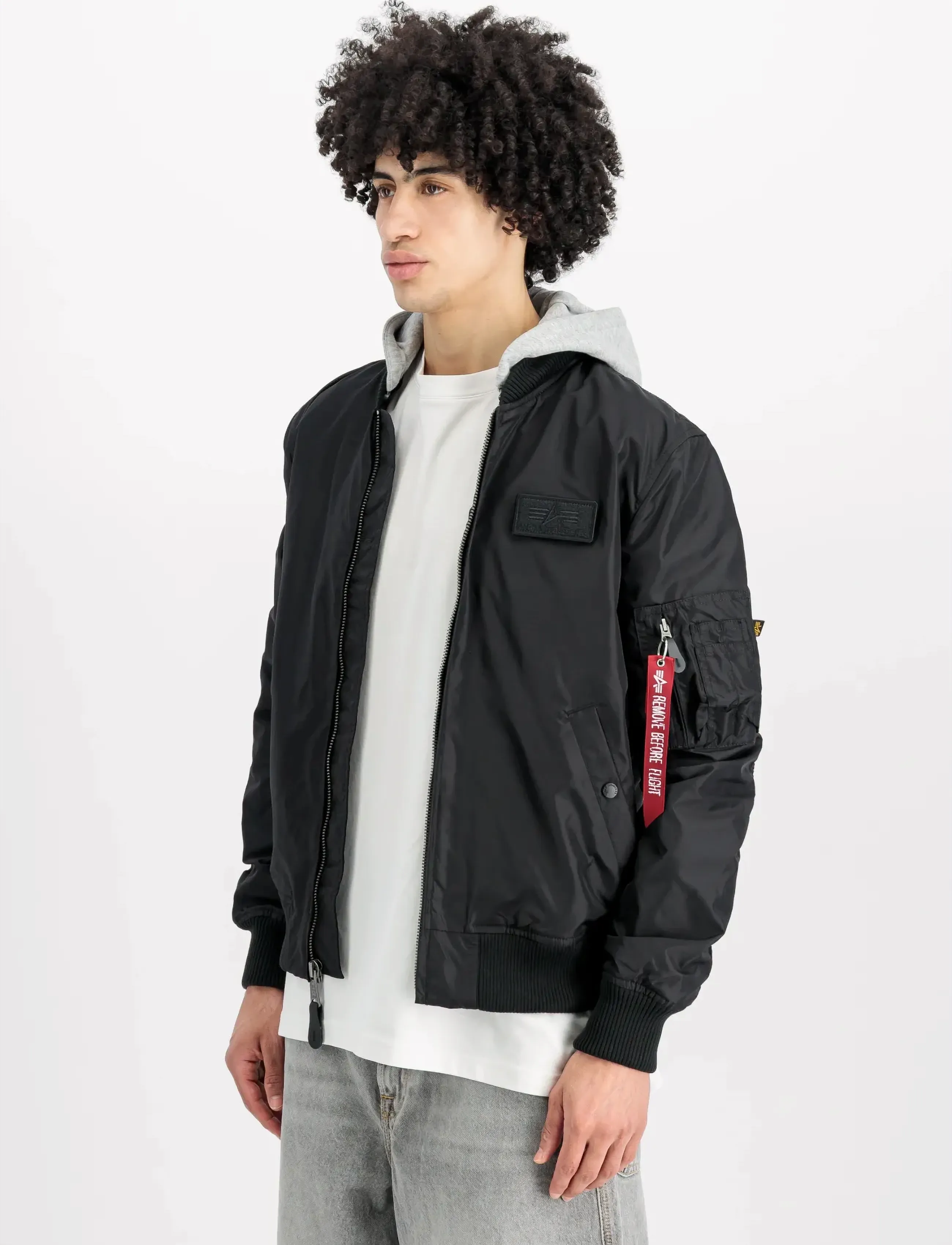 Alpha Industries MA-1 TT Hood Light - Dunjackor - BLACK / black