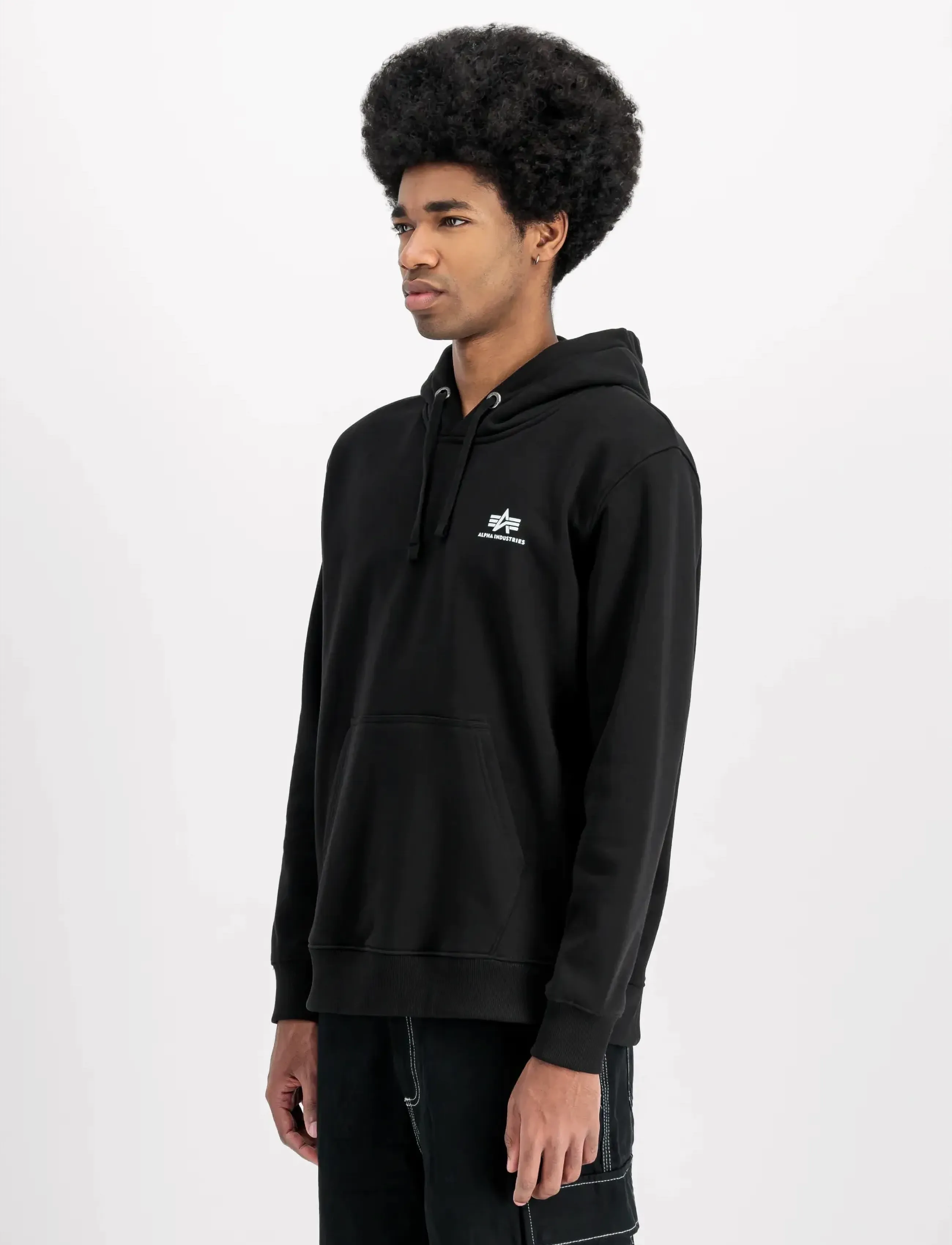 Alpha Industries Basic Hoodie Small Logo - Tøj - BLACK / black