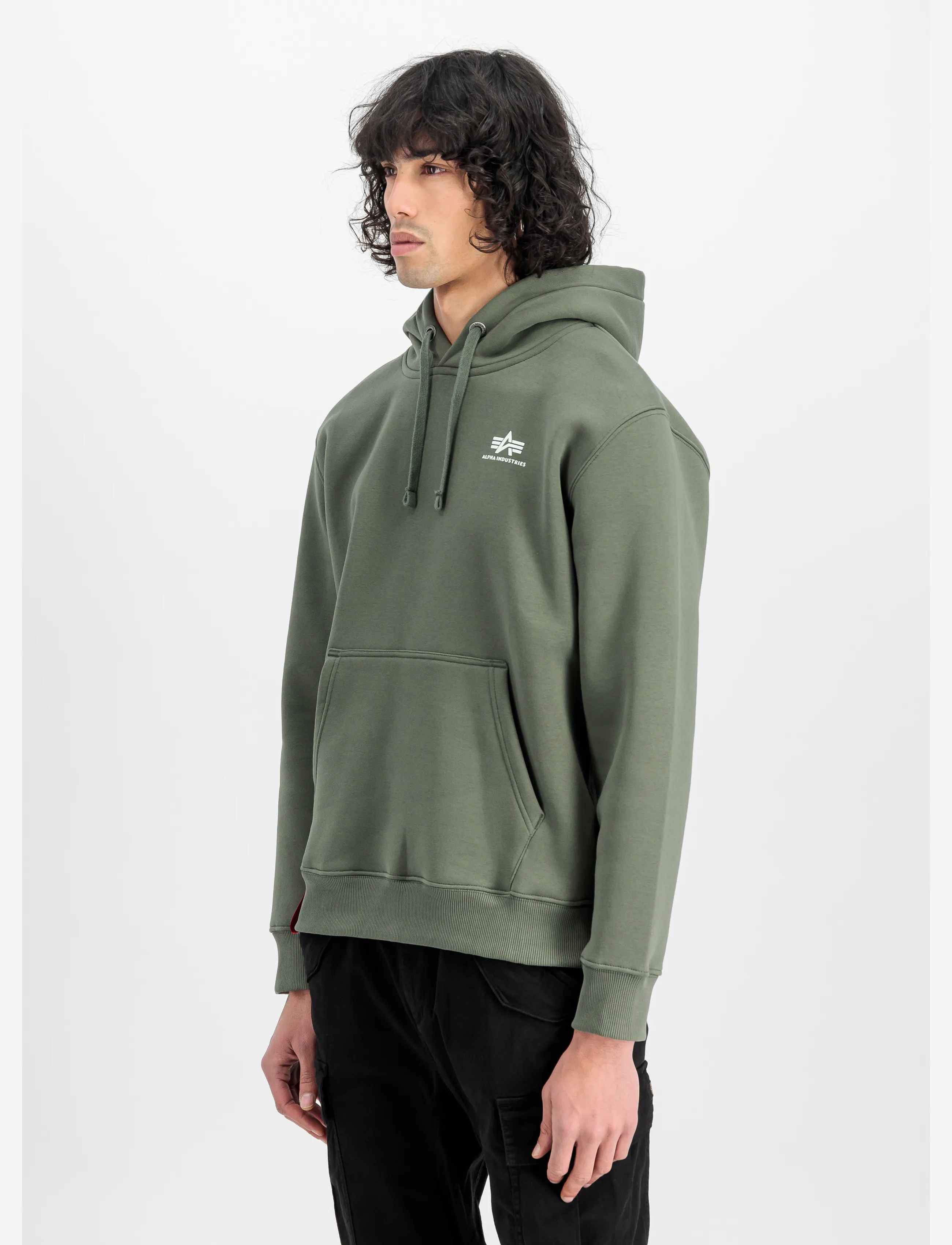 Alpha Industries Basic Hoodie SL - Dressipluusid ja pusad - DARK OLIVE / green