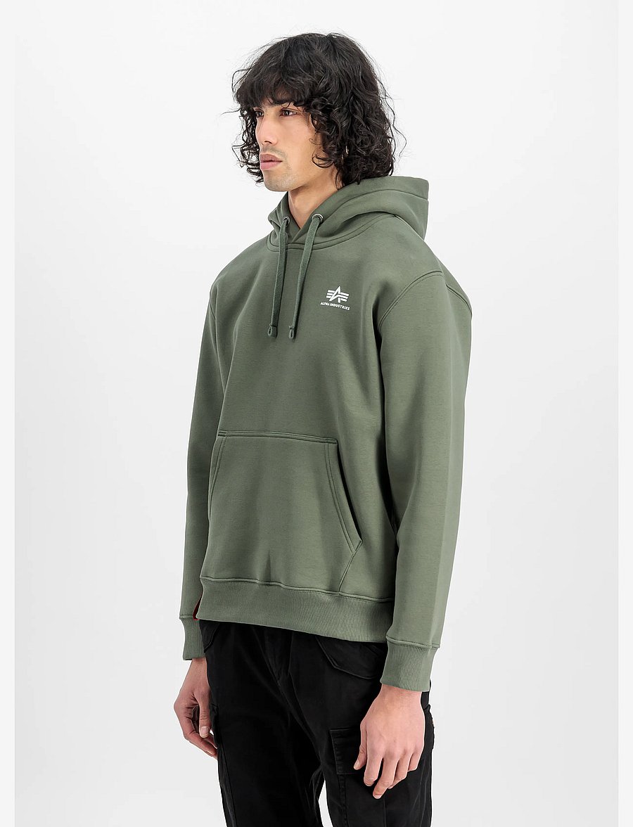 Alpha Industries - Basic Hoodie SL - kapuutsiga dressipluusid - dark olive - 0