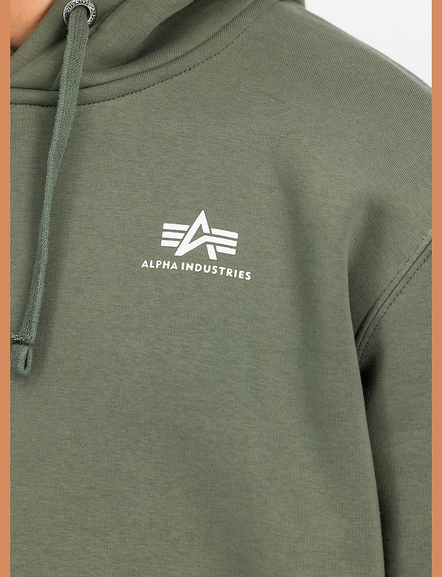 Alpha Industries - Basic Hoodie SL - kapuutsiga dressipluusid - dark olive - 4