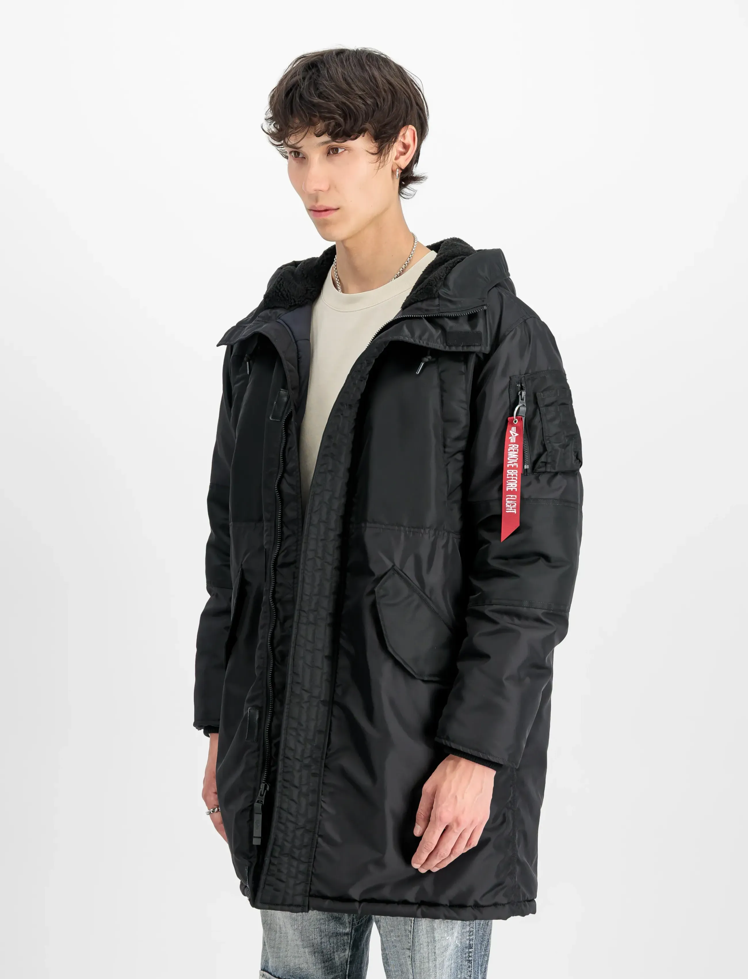 Alpha Industries Studio Field Parka, L, Jackets, Schwarz - Parkas, Männerswear