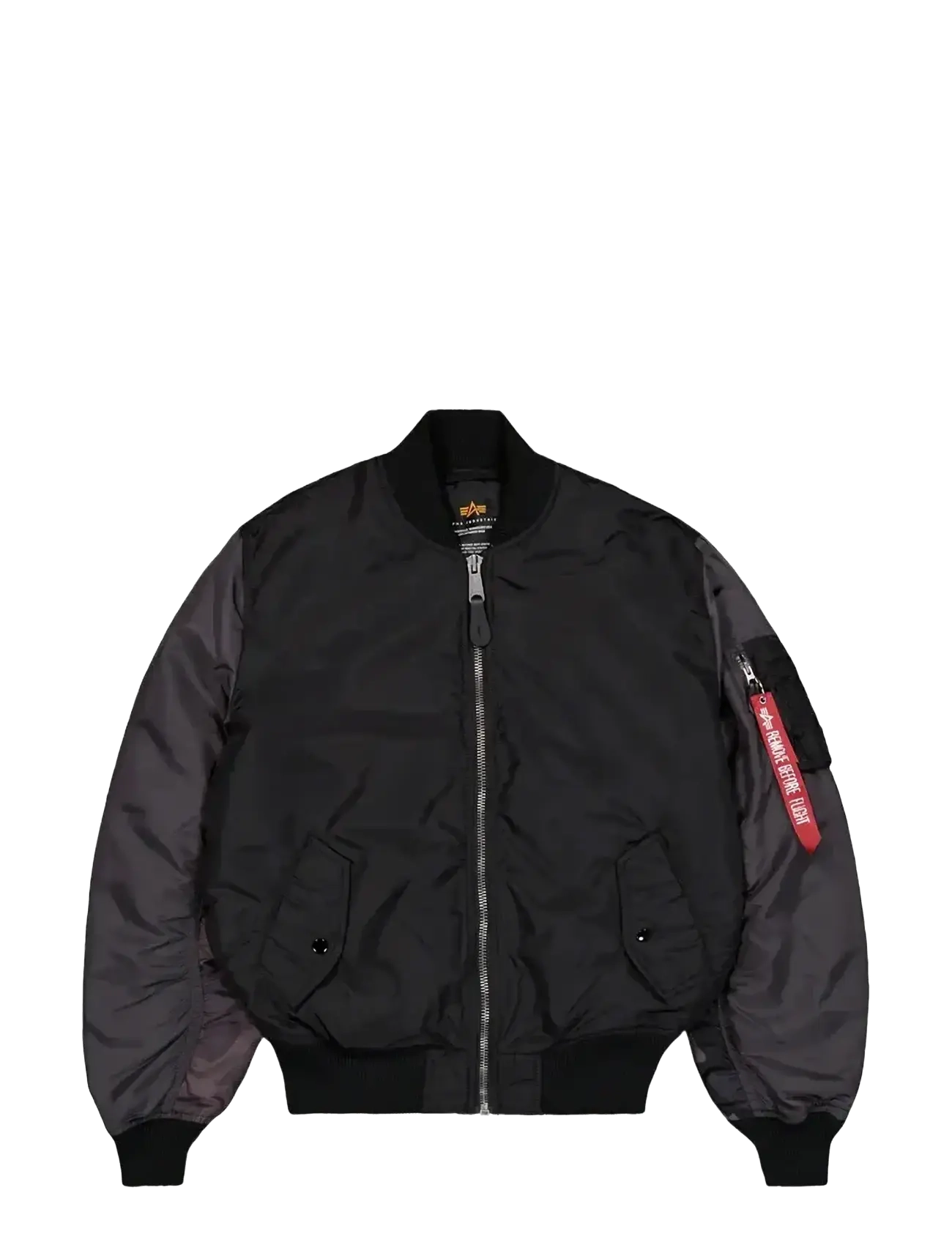 Alpha Industries MA-1 Camo Back Embroidery - Alpha Industries - BLACK / black