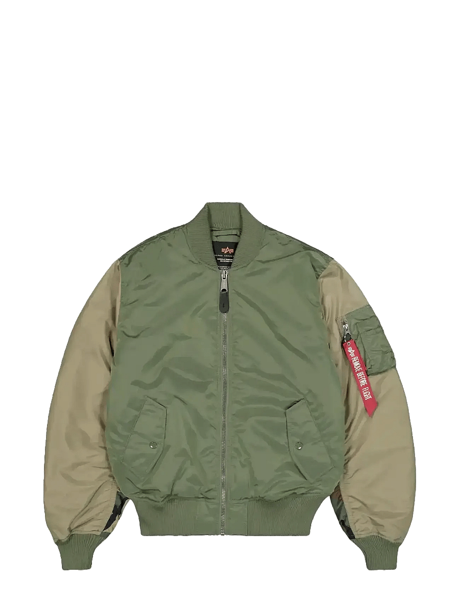Alpha Industries - MA-1 Camo Back Embroidery - efterårsjakker - sage-green - 1