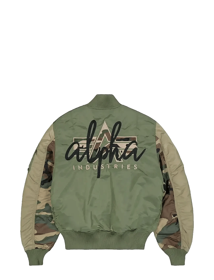 Alpha Industries - MA-1 Camo Back Embroidery - efterårsjakker - sage-green - 2