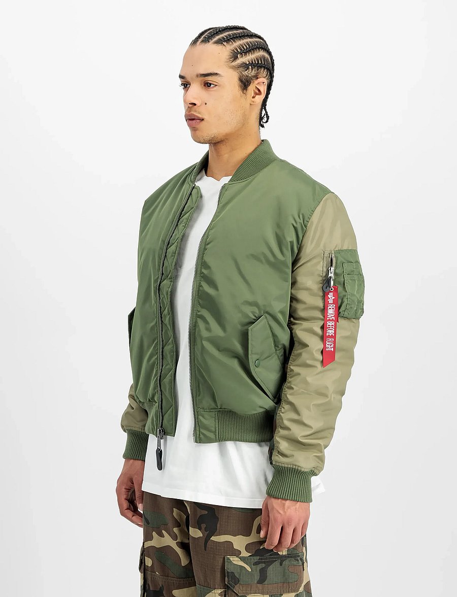 Alpha Industries - MA-1 Camo Back Embroidery - efterårsjakker - sage-green - 0