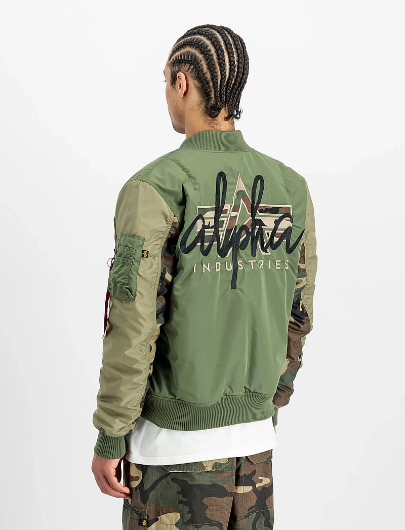 Alpha Industries - MA-1 Camo Back Embroidery - bomber jackets - sage-green - 3