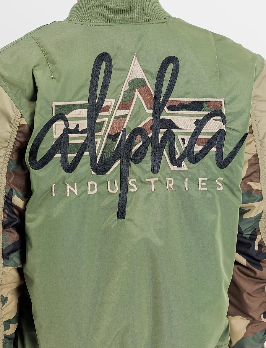 Alpha Industries - MA-1 Camo Back Embroidery - efterårsjakker - sage-green - 4