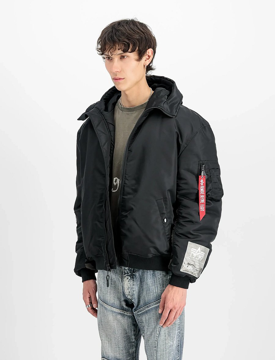 Alpha Industries - MA-1 Hooded Studio Jacket - fall jackets - black - 0