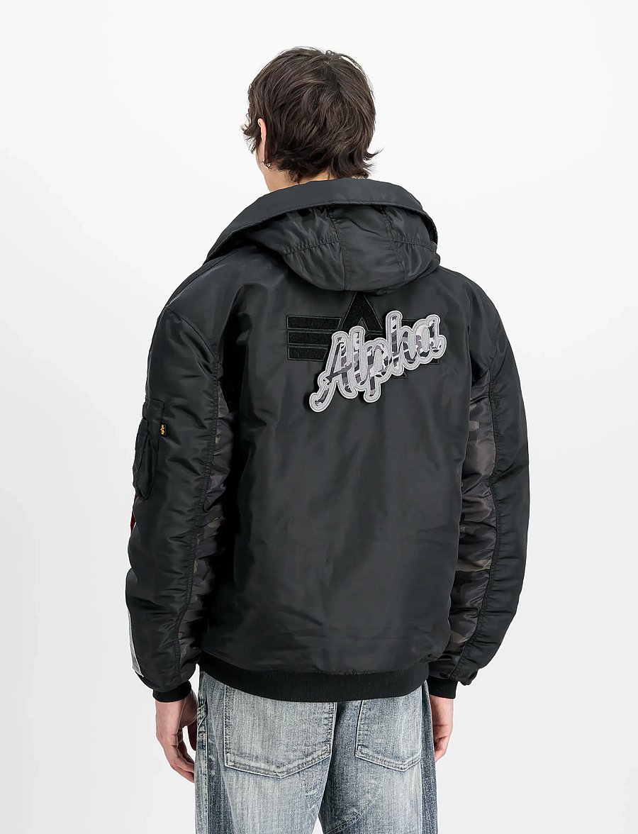 Alpha Industries - MA-1 Hooded Studio Jacket - fall jackets - black - 3