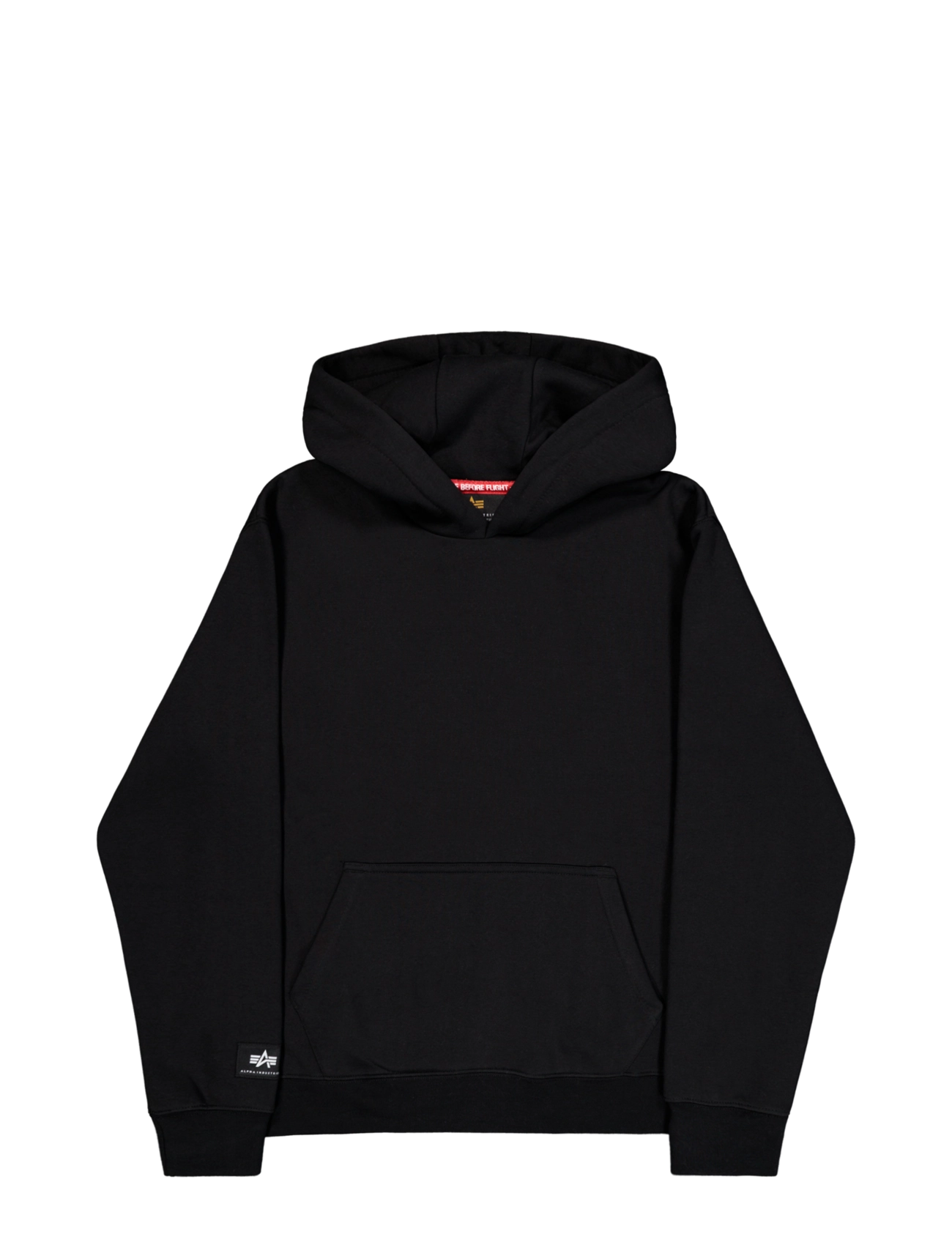 Alpha Industries - Label Hoodie Backprint - hættetrøjer - black - 1