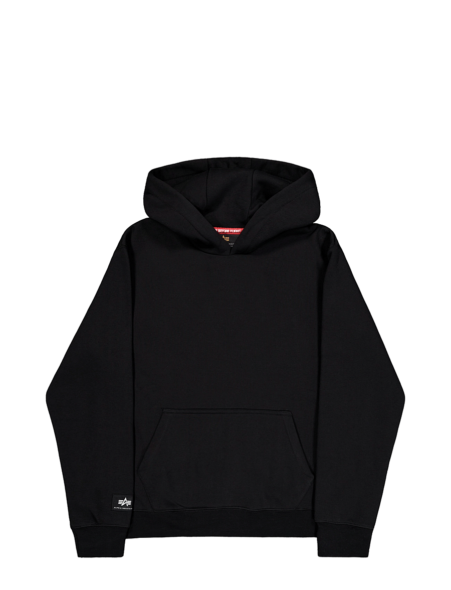Alpha Industries - Label Hoodie Backprint - hættetrøjer - black - 1