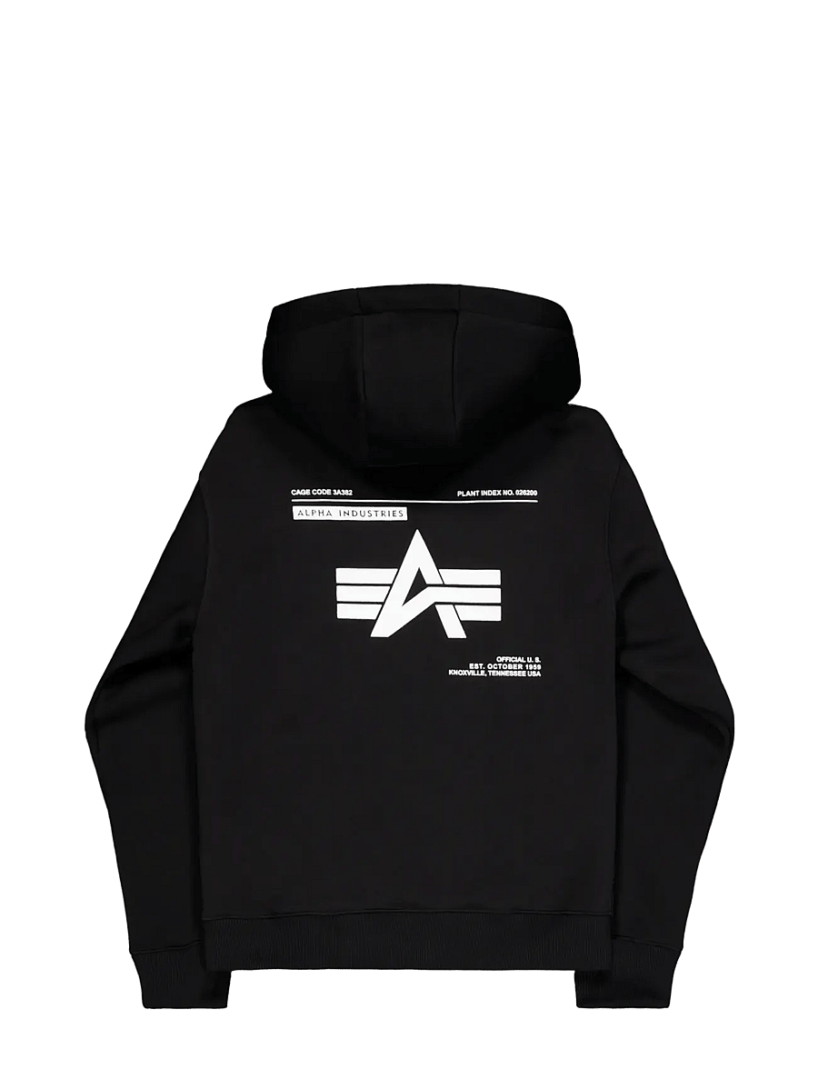 Alpha Industries - Label Hoodie Backprint - hættetrøjer - black - 2