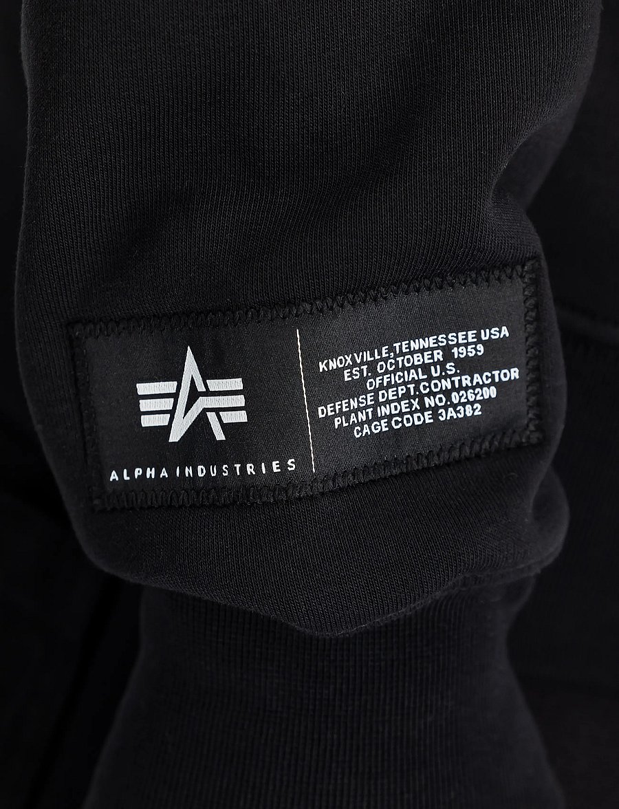 Alpha Industries - Label Hoodie Backprint - hættetrøjer - black - 4