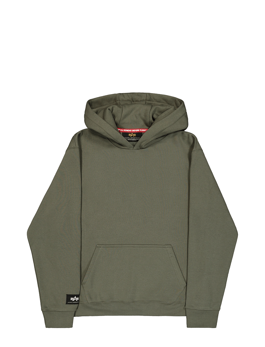 Alpha Industries - Label Hoodie Backprint - kapuutsiga pusad - dark olive - 1