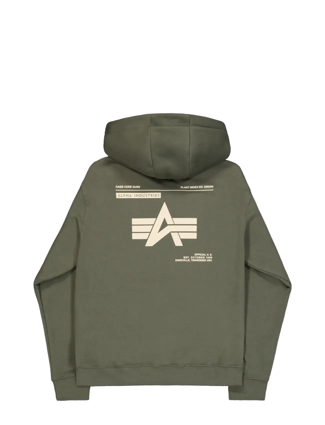 Alpha Industries - Label Hoodie Backprint - kapuutsiga pusad - dark olive - 2