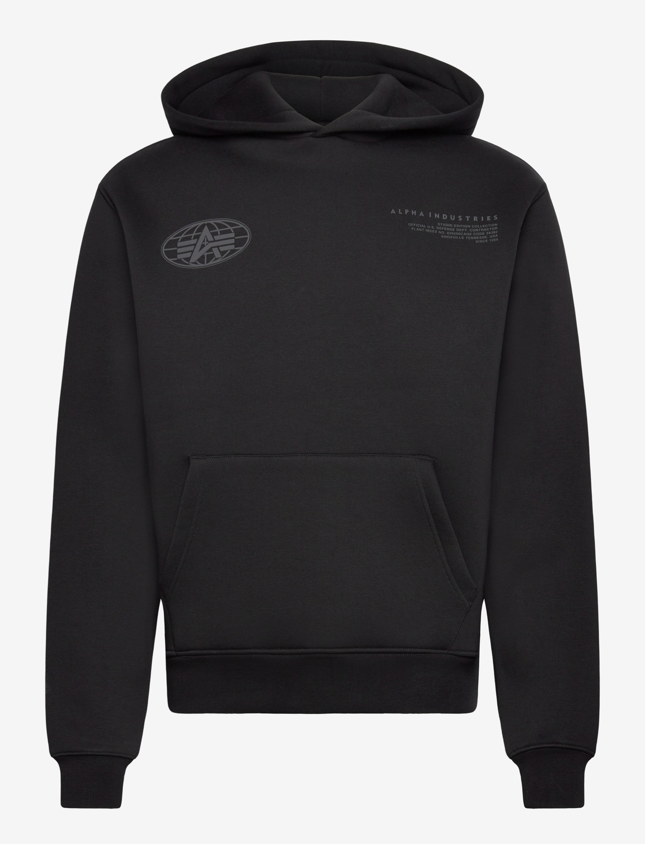 Alpha Industries - World Logo Backprint Hoodie - hoodies - black - 0